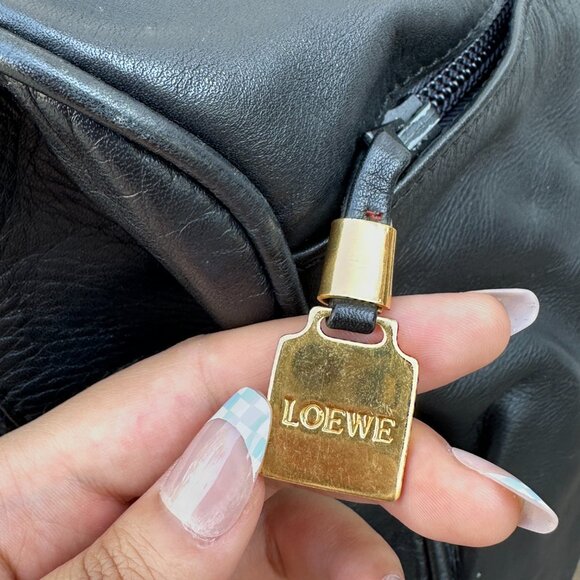 Louewe Black Large Leather Duffel Bag - Picture 6 of 15